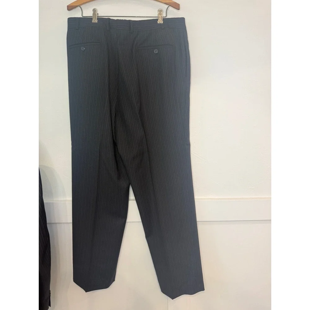 Lauren Ralph Lauren Mens Pinstripe PURE Wool Suit Blazer Pants 38W x 30L